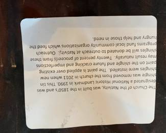 #154	Church of the Nativity Hand-Painted Roof Tile 14x9.5"	 $75.00 

