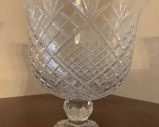 #127	Large Crystal Centerpiece Footed Bowl  13"T x 12"W	 $75.00 
