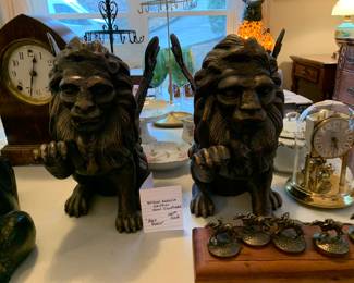 #157	Antique Replica Griffin Iron Sculptures - 12"T	 $100.00 
