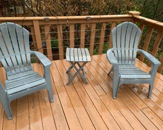 #183	Plastic Blue Chairs w/Folding Table	 $50.00 
