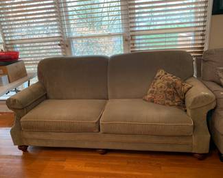 #32	Basset Sage Green Velvet Fabric Sofa 86"	 $175.00 
