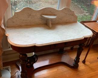 #8	Marble Top Wash Stand 1 Drawer 28x21x28-38	 $250.00 
