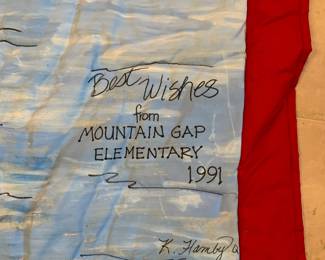 #125	37x54 Wall Hanging Quilt by Mountain Gap Elementary School of Mary Jane Going Fishing	 $40.00 
