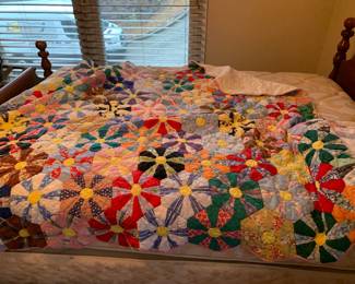 #73	Daisy Quilt 68x64 (as is scrappy)	 $25.00 
