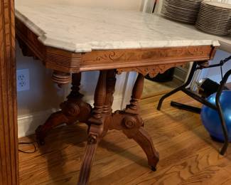 #3	Marble Top Eastlake Table 32x22x29	 $175.00 
