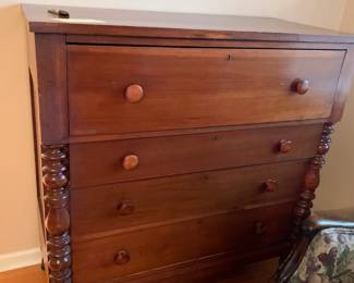 #78	Primitive Antique 4 Drawerwith Columns  45x22x47	 $375.00 
