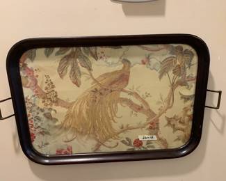 #36	Glass Top Tray  Peacock Pattern26x18	 $75.00 
