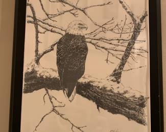 #96	Rosemary Williams Pen and Ink Print 154/750 Eagle	 $75.00 
