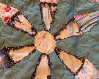 #75	Daisy Green Quilt 62x76 (as is scrappy)	 $25.00 
