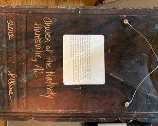 #153	Church of the Nativity Hand-Painted Roof Tile signed by artist 14x9.25	 $75.00 
