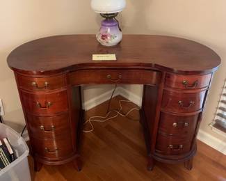 #83	Kindey Shaped 9 Drawer Desk 46x21x30	 $175.00 
