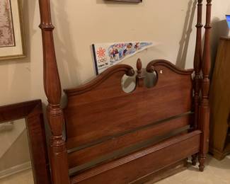 #91	Full 4 Post Bed Frame (as is finish)	 $175.00 

