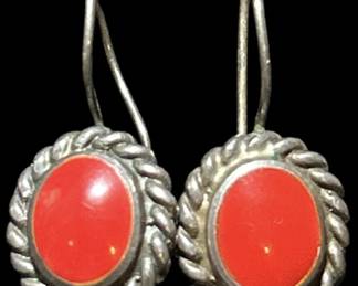 Red Onyx 925 Silver Earrings