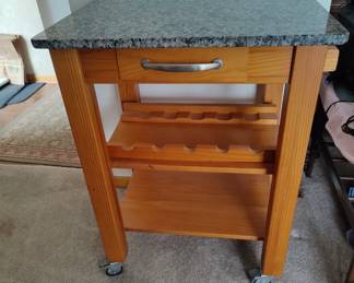 Rolling Bar Cart ... Granite Top