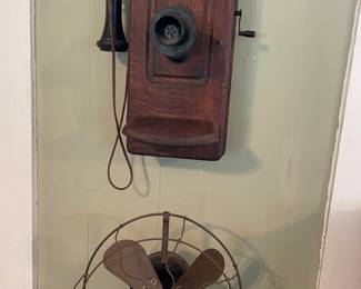 Antique Wall Phone, Antique Electric Fan 