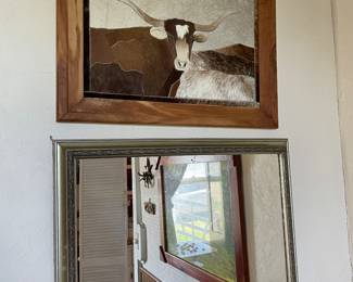 Long horn  and mirror 