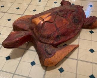 Xlg Wooden Carved Turtle