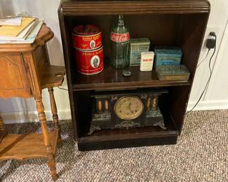 . . . vintage cabinet and marble mantle clock