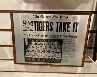 . . . 1945 Free Press Detroit Tigers World Series win