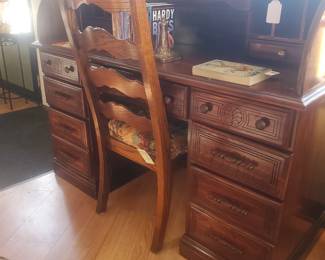 Oak roll top desk