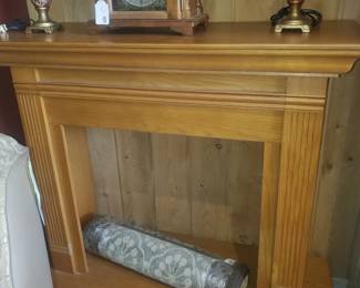 Oak fireplace mantel