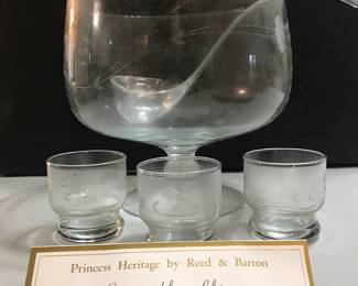 Punch Bowl with twelve (12) cups (four shown)