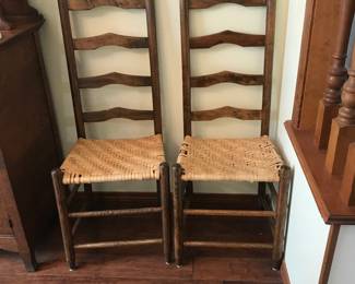 Set of six (6) ladder back chairs