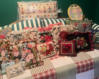 Day bed and assorted pillows