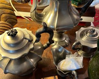 pewter tea set