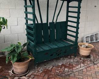 cute green custom bench 