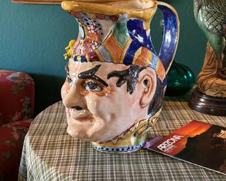 fabulous large painted pitcher