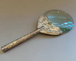Chinese Dragon Tested 800 Silver Magnifying Glass 