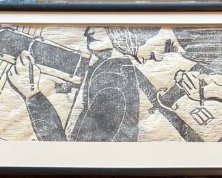 Framed Woodcut Print 