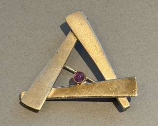 Sterling Silver Modernist Brooch, Tested not Marked 