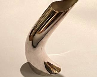 Chrome Modernist Biomorphic Vase by “Mesa” Fatto a Mano, Italy