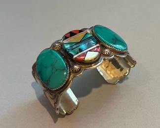 Native American Sterling Bracelet, Signed Danny Clark