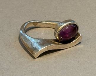 Modernist Sterling Silver Ring, Tested not Marked 