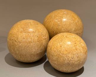 Maitland Smith Style Set of Three Tessellated Spheres