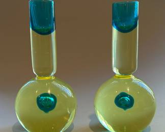 Vintage Antonio da Ros Cenedese Murano Glass Candle Stick Holders 