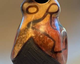 Signed and Dated Raku Pottery Vase