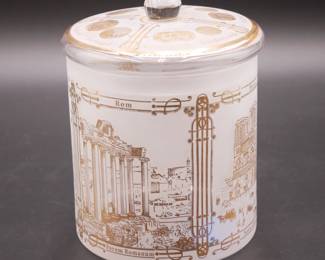 Lebkuchen Schmidt Gilded Frosted Glass Cookie Jar 