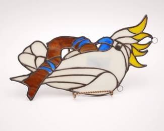 Stained Glass Sulphur-Crested Cockatoo Suncatcher 