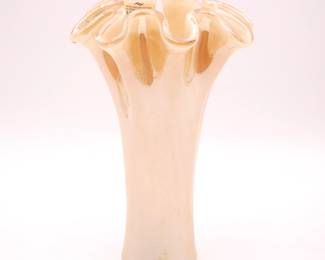 Authentic Murano Gold Ruffled “Handkerchief” Glass Vase 