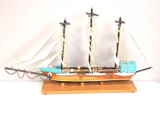 Realistic Model Sailing Ship on Stand 