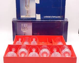 Cristal d'Arques Longchamp Champagne Flutes & Water Glasses (10 Total) 