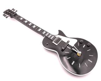 Small Black Guitar Wall Clock 