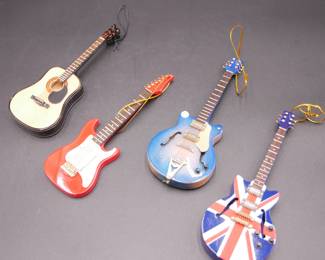 Assorted Guitar Ornaments (Total of 4) 