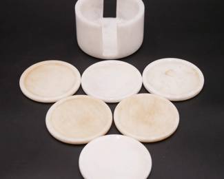 White Marble Tea Coaster Set 