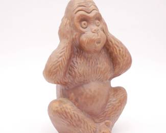 Ceramic “Hear No Evil” Monkey Statue/Vase from Nikko Restaurant S.F. 