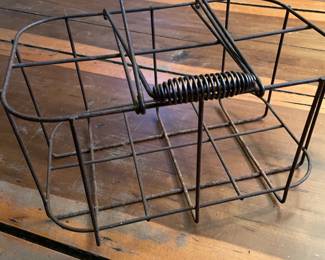 Vintage Bottle Carrier Rack, Metal